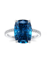 Ocean Blue Cushion Stone Ring