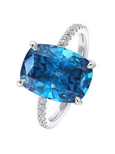 Ocean Blue Cushion Stone Ring