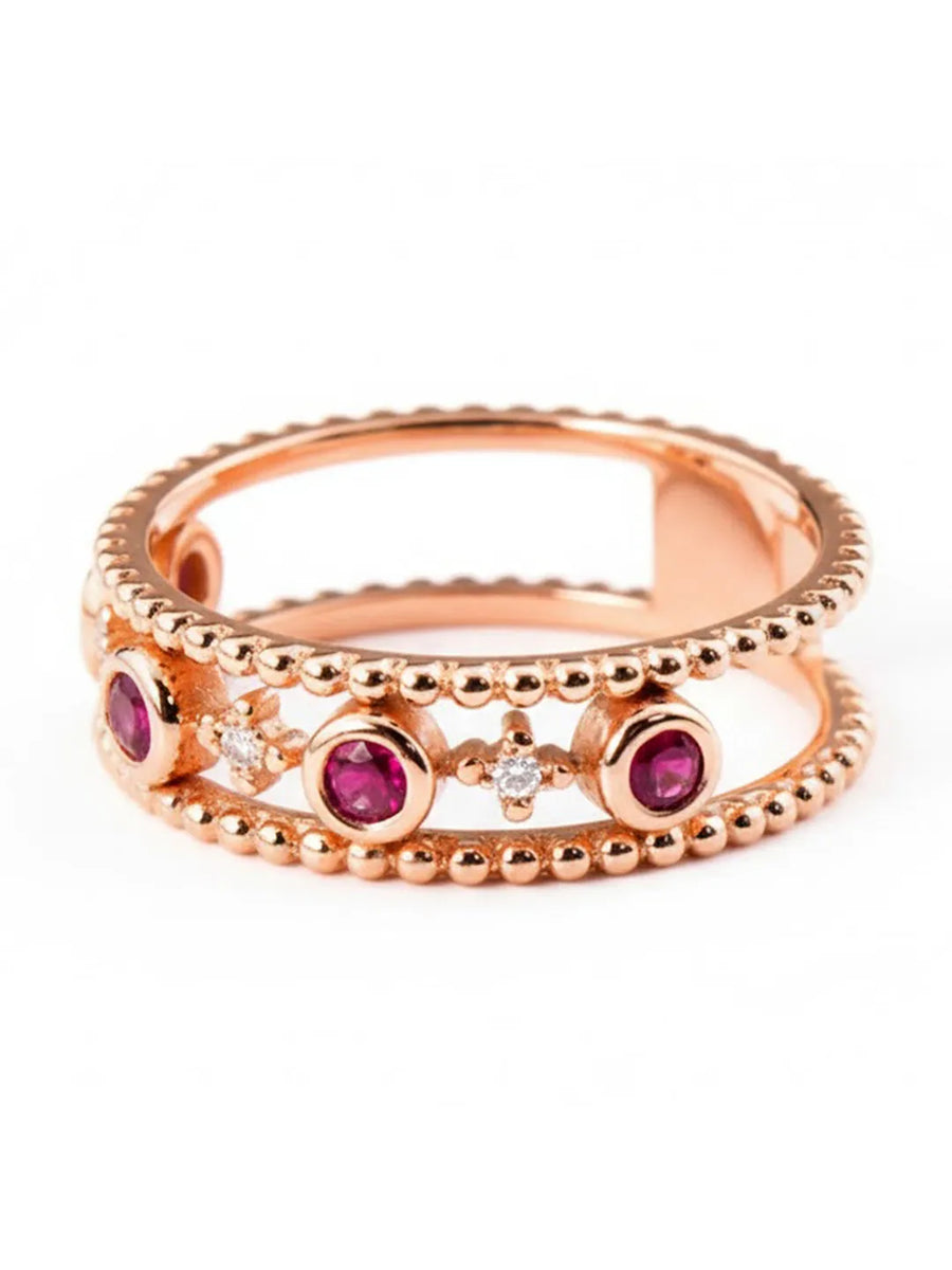 Rose Gold Ruby Eternity Band Ring