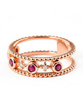 Rose Gold Ruby Eternity Band Ring