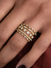 Gold Multi-Row CZ Statement Ring