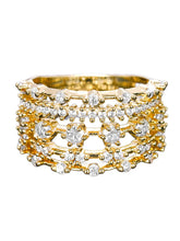 Gold Multi-Row CZ Statement Ring