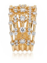 Gold Multi-Row CZ Statement Ring