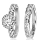 Forever CZ Solitaire Tennis Couple Ring Set