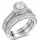 Forever CZ Solitaire Tennis Couple Ring Set