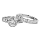 Forever CZ Solitaire Tennis Couple Ring Set