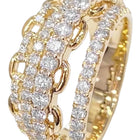 Peora Chain Style CZ Statement Ring - Gold