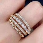 Peora Chain Style CZ Statement Ring - Gold