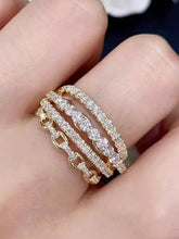 Peora Chain Style CZ Statement Ring - Gold