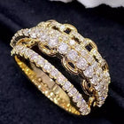 Peora Chain Style CZ Statement Ring - Gold