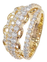 Peora Chain Style CZ Statement Ring - Gold