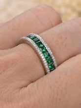 Peora Emerald Green CZ Eternity Band Ring