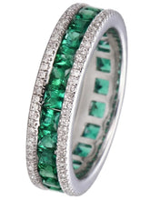 Peora Emerald Green CZ Eternity Band Ring