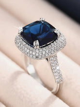 Peora Sapphire Crystal Designer Ring - Silver