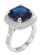Peora Sapphire Crystal Designer Ring - Silver