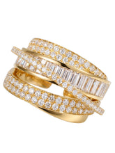 Peora Crossover  CZ Statement Ring - Gold