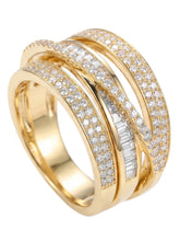 Peora Crossover  CZ Statement Ring - Gold