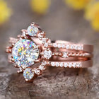 Peora Solitaire Bold CZ Cocktail Ring - Rose Gold