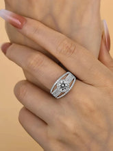 Silver Baguette Halo Statement Ring - Silver