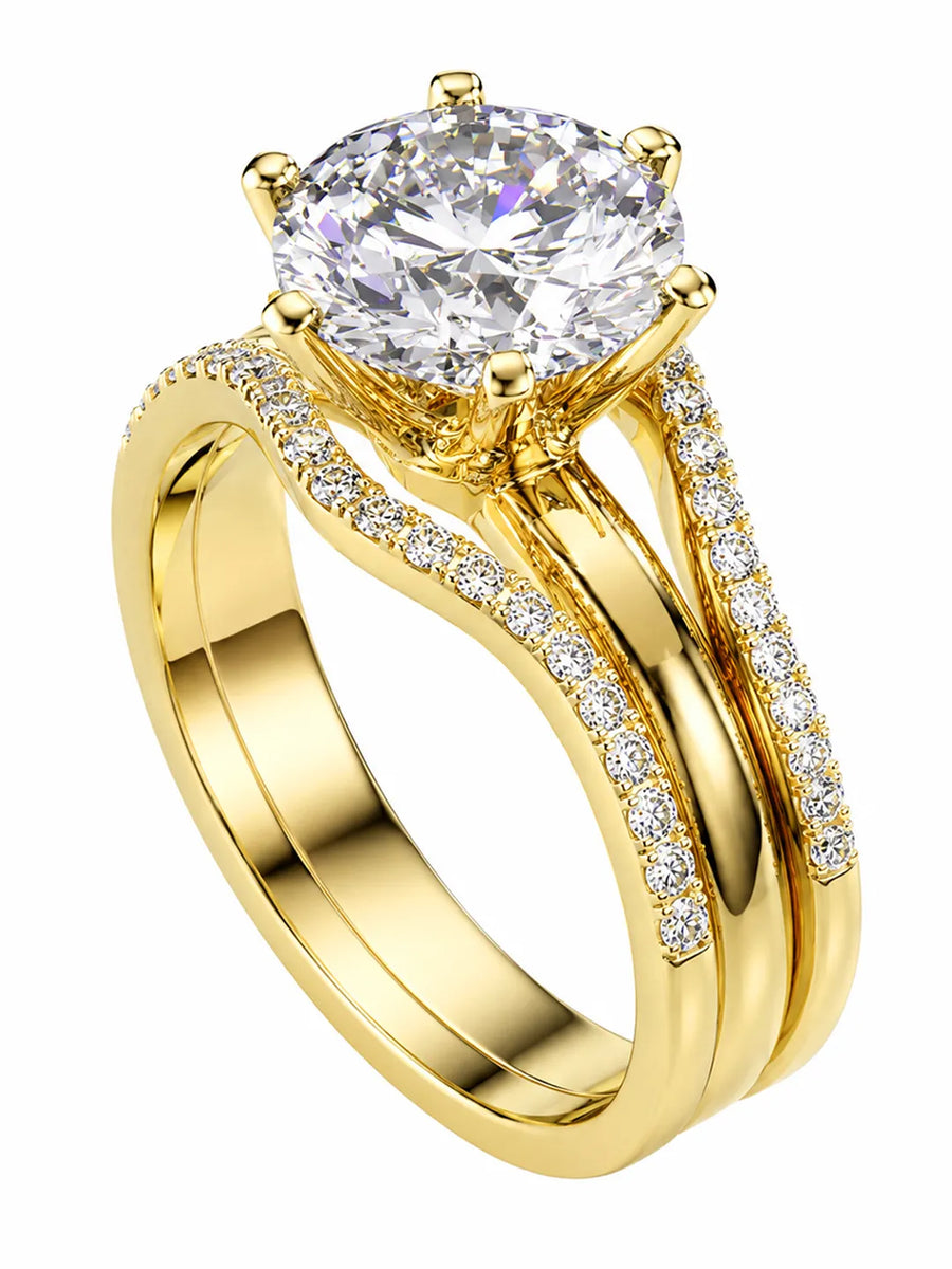 Peora CZ Solitaire Proposal Ring - Gold