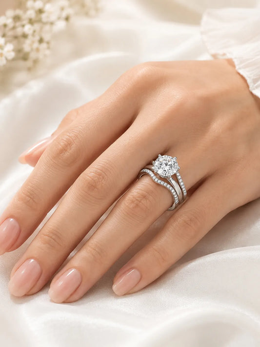Peora CZ Solitaire Proposal Ring - Silver