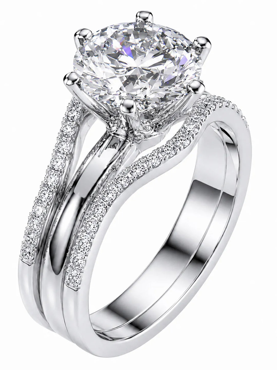 Peora CZ Solitaire Proposal Ring - Silver