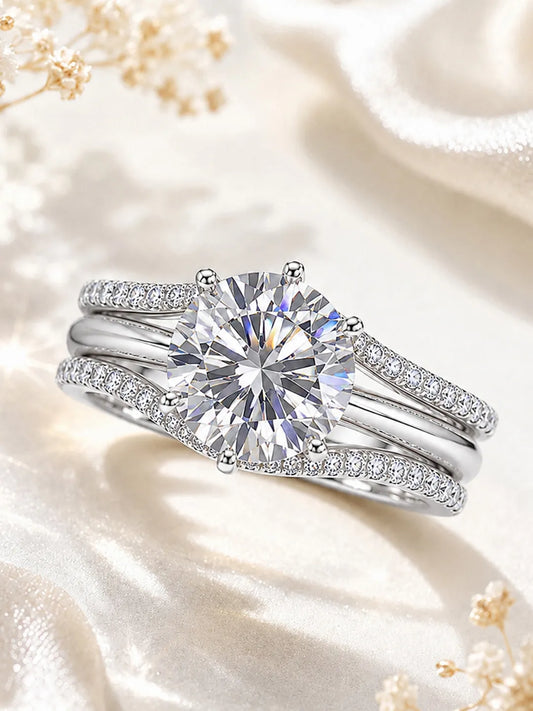 Peora CZ Solitaire Proposal Ring - Silver