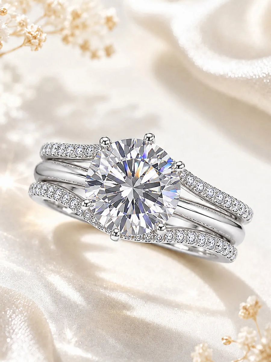 Peora CZ Solitaire Proposal Ring - Silver