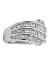 Peora Baguette Layered CZ Statement Ring - Silver