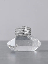 Peora Baguette Layered CZ Statement Ring - Silver