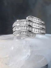 Peora Baguette Layered CZ Statement Ring - Silver
