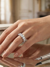 Peora Oval Cut Sparkle Eternity Ring - Silver