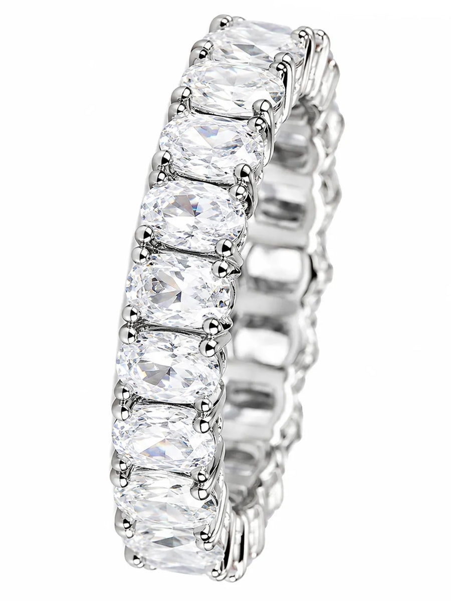 Peora Oval Cut Sparkle Eternity Ring - Silver