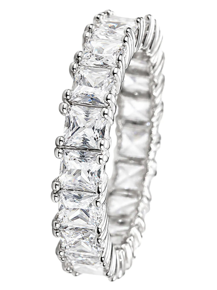 Peora Princess Cut Sparkle Eternity Ring - Silver