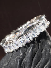 Peora Princess Cut Sparkle Eternity Ring - Silver