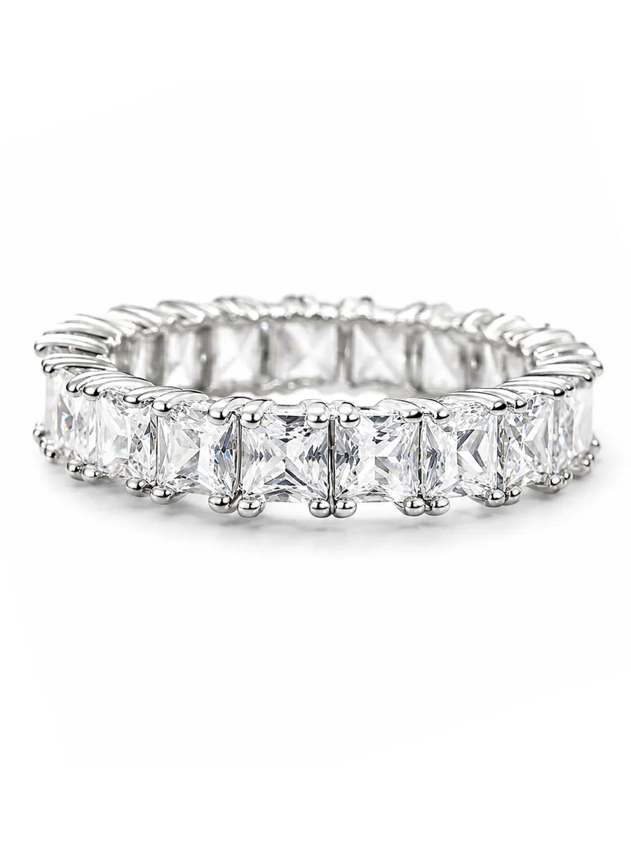 Peora Princess Cut Sparkle Eternity Ring - Silver