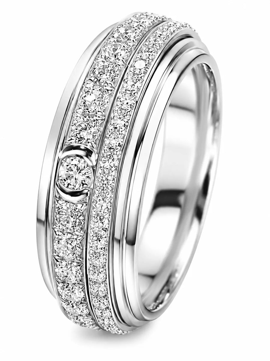 Peora CZ Luxe Eternity Style Ring - Silver