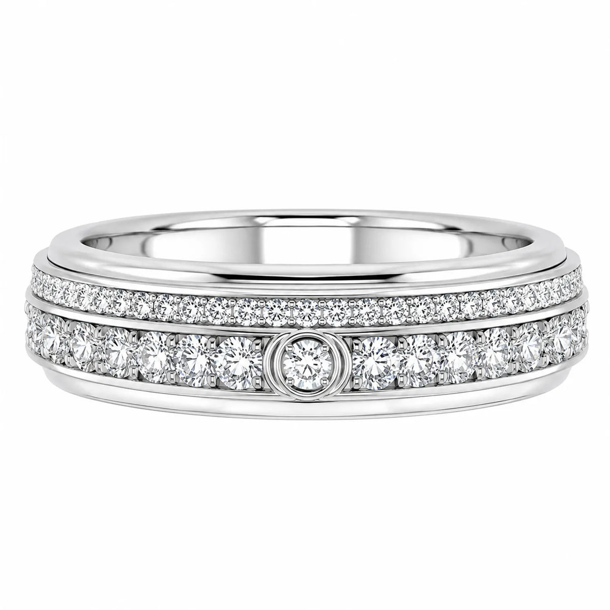 Peora CZ Luxe Eternity Style Ring - Silver