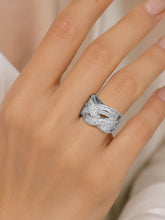 Peora Sparkle Criss Cross CZ Ring - Silver