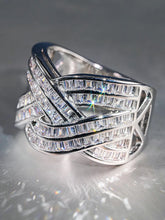 Peora Sparkle Criss Cross CZ Ring - Silver