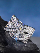 Peora Sparkle Criss Cross CZ Ring - Silver