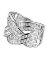 Peora Sparkle Criss Cross CZ Ring - Silver
