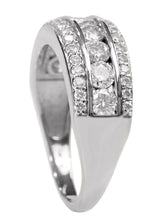 Peora Glam Triple Row CZ Statement Ring - Silver