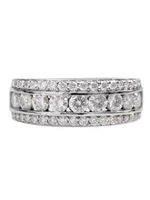 Peora Glam Triple Row CZ Statement Ring - Silver