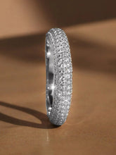 Peora Classic Pave CZ Band Ring - Silver