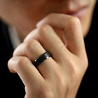 Shadow Steel Matte Finish Ring - Black