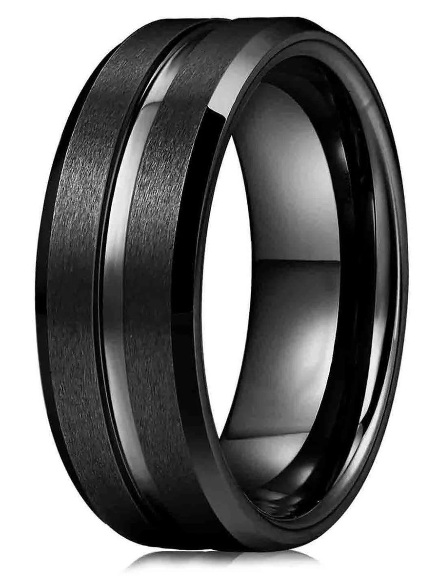Tungsten Ring with Steely Strength - Black