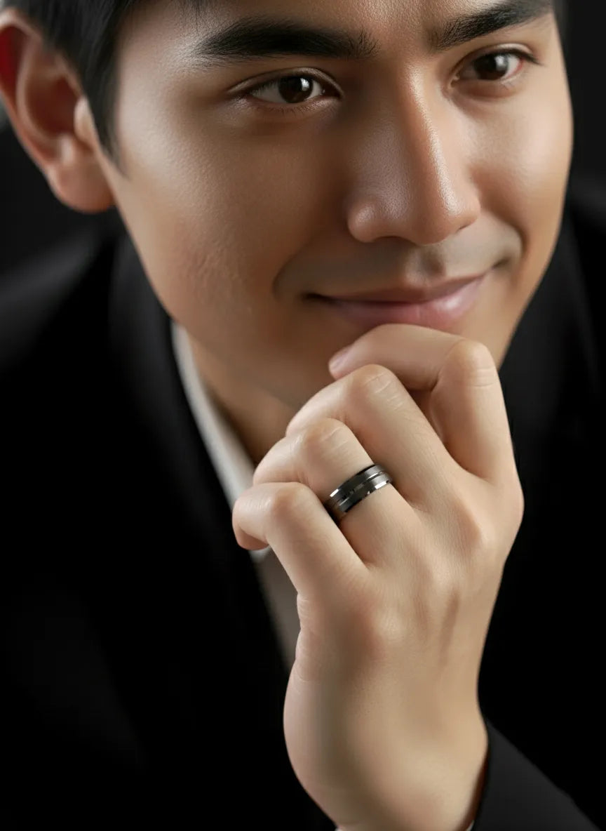 Tungsten Ring with Steely Strength