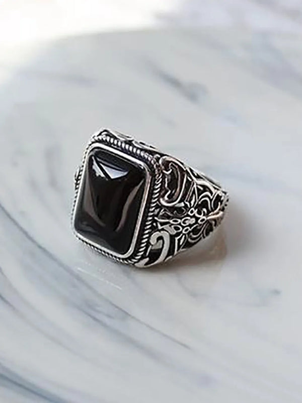 Rhodium Plated Men's Synthetic Stone Jewellery