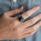 Rhodium Plated Men's Synthetic Stone Jewellery